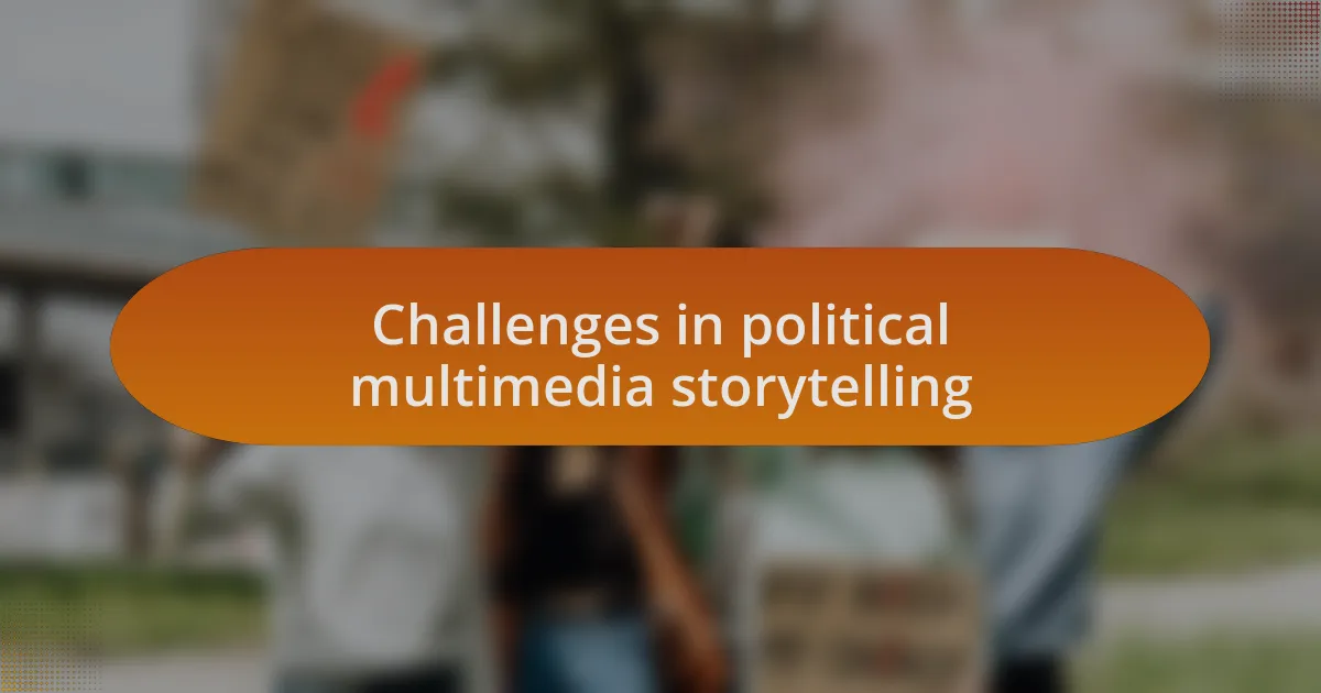 Challenges in political multimedia storytelling