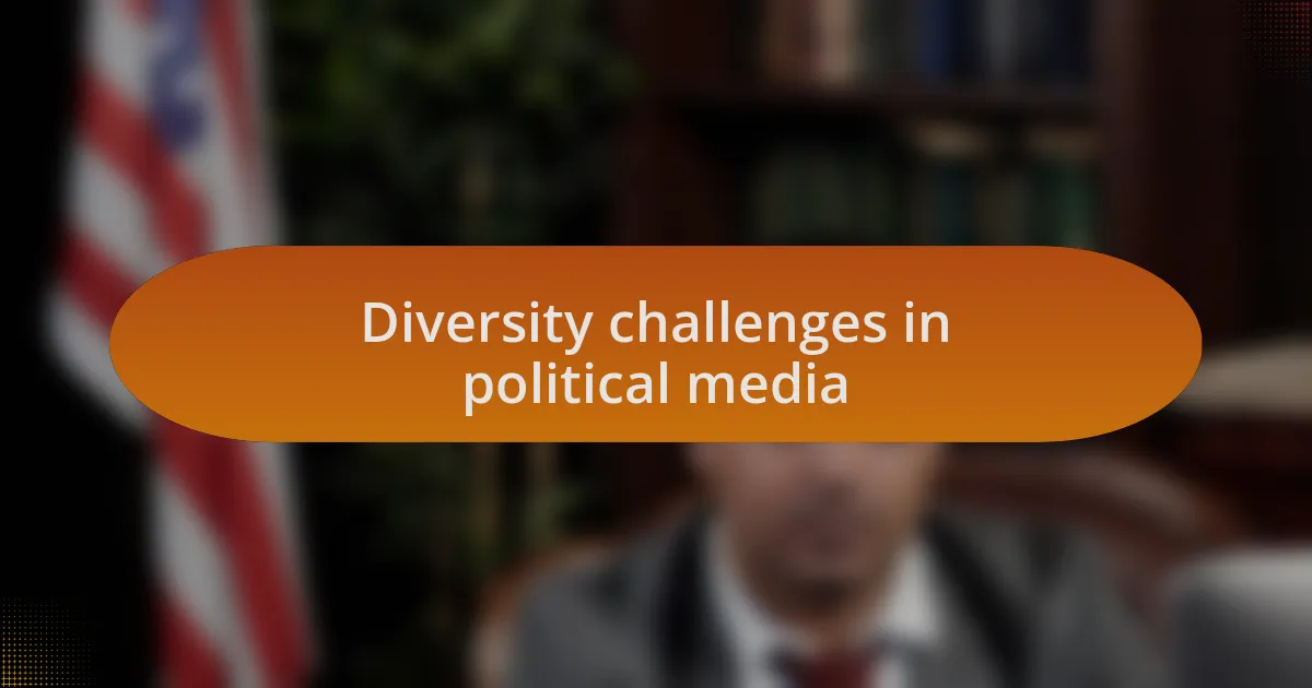 Diversity challenges in political media