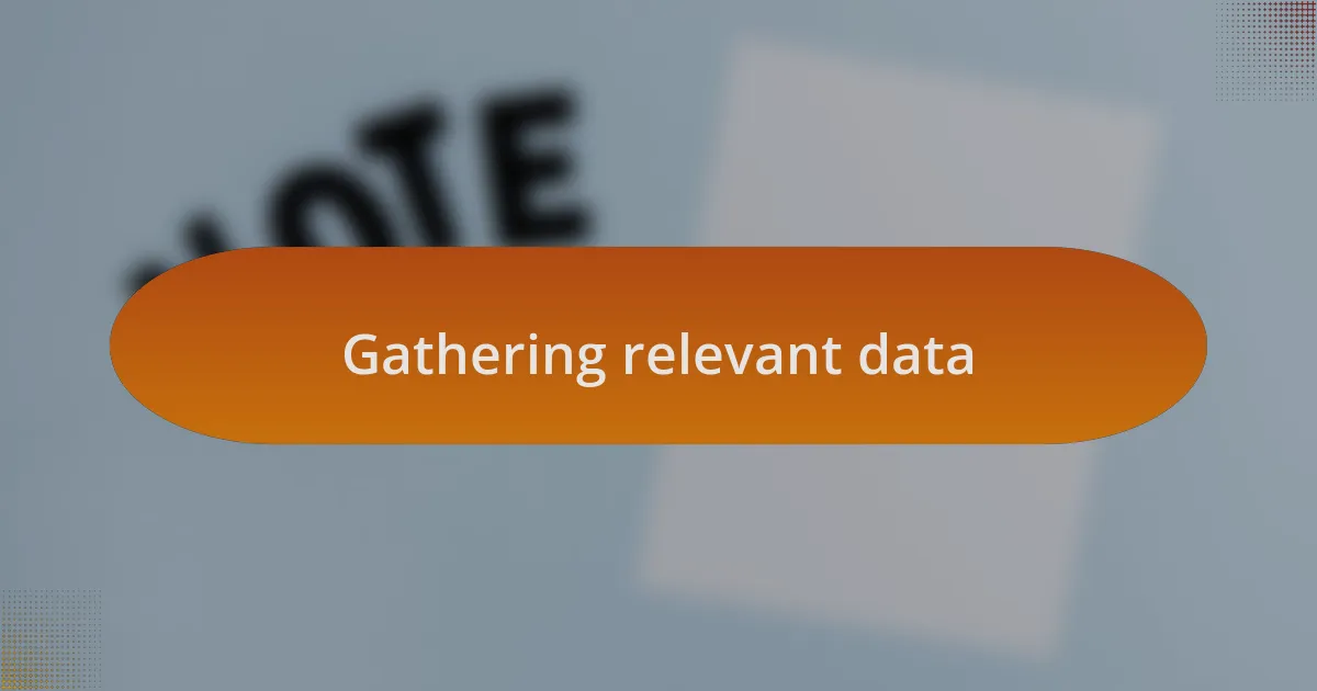 Gathering relevant data