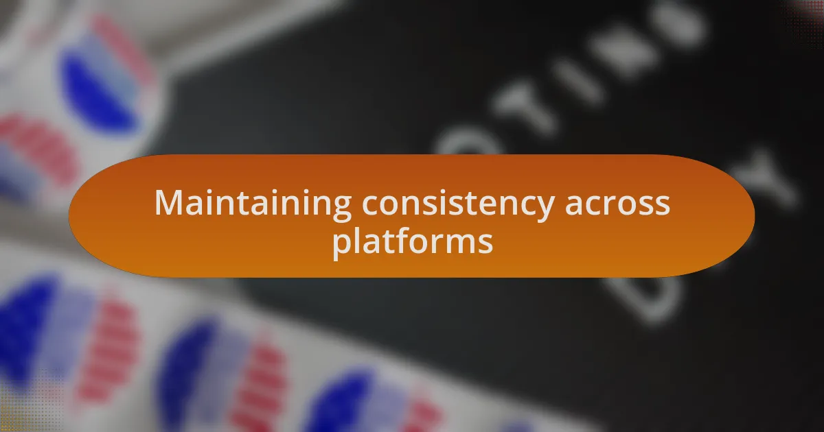 Maintaining consistency across platforms