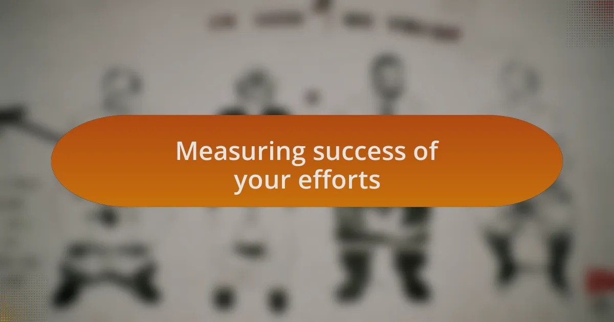 Measuring success of your efforts