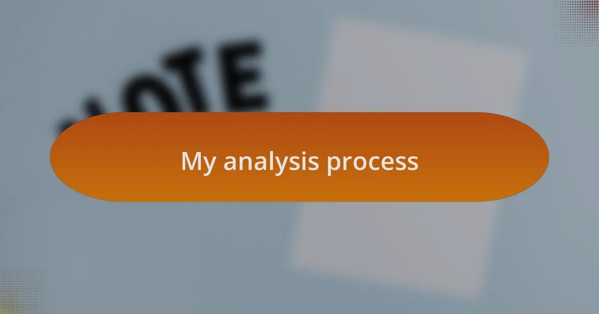 My analysis process