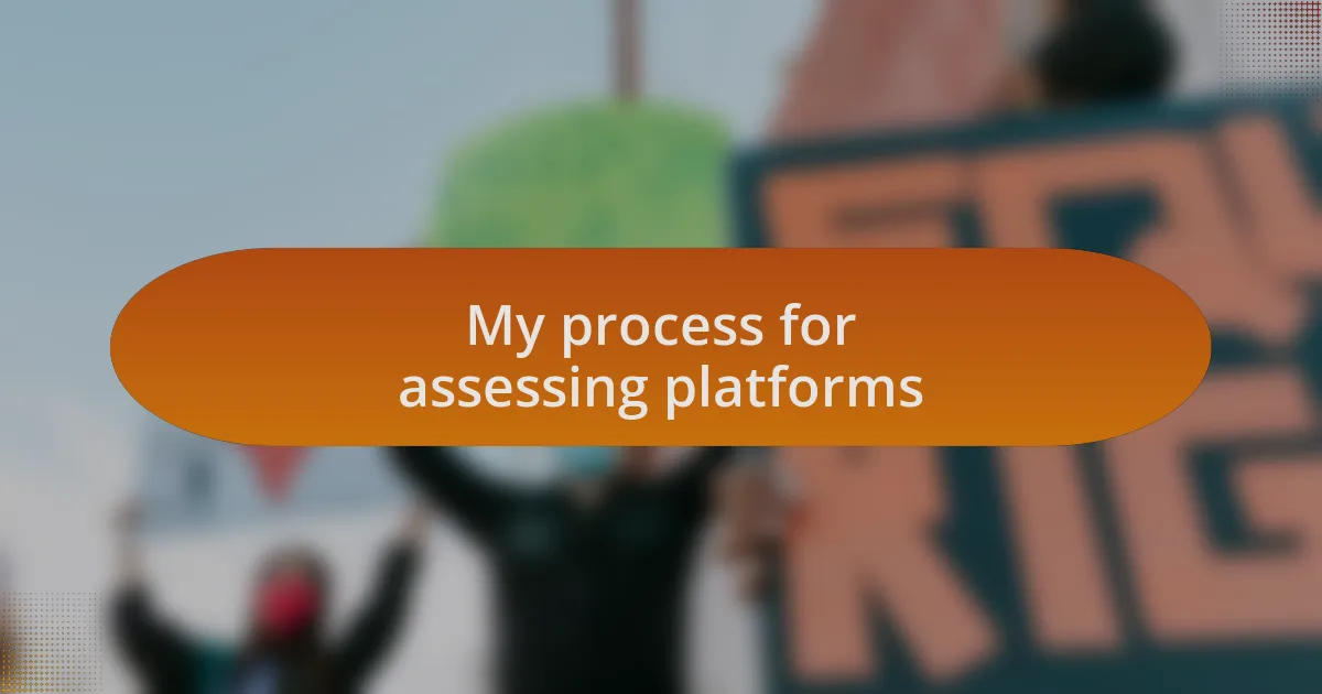 My process for assessing platforms
