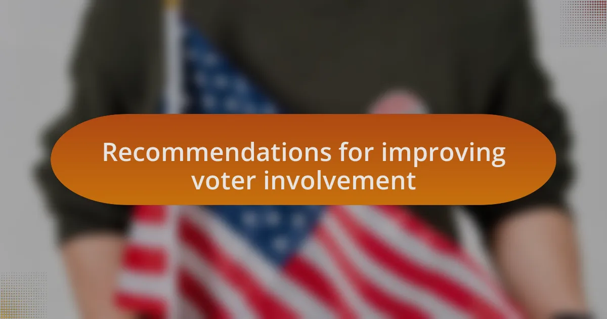 Recommendations for improving voter involvement