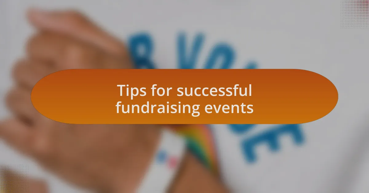 Tips for successful fundraising events